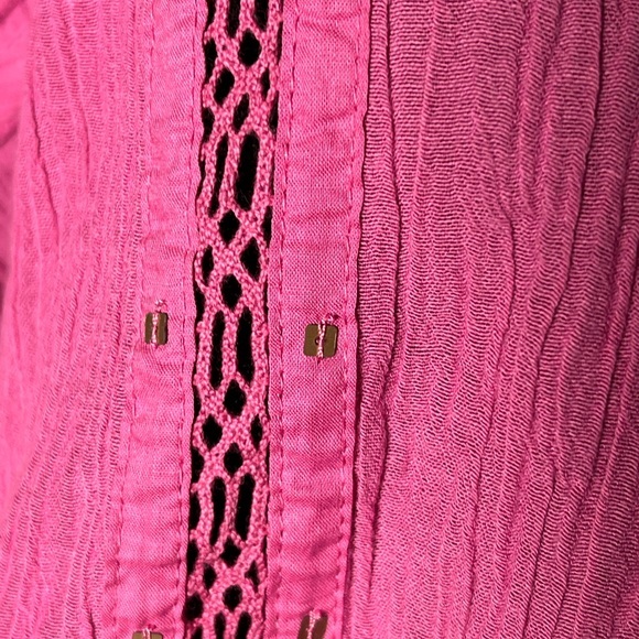 Free‎ People Button Up Pink Top- Cute Sleeves- XS - Picture 5 of 14